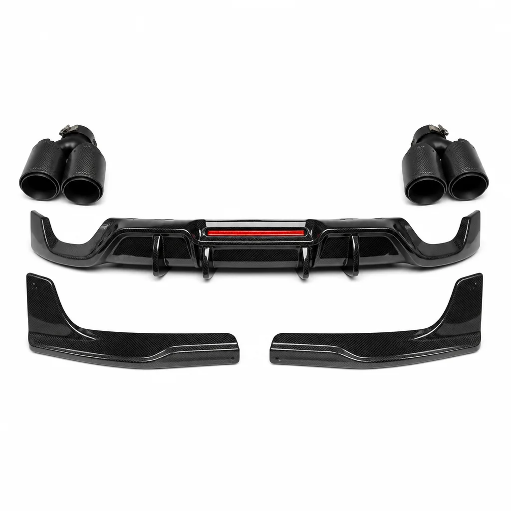 Rear Diffuser Lip with Exhaust Pipe Tips for  3 Series GT F34 320i 2013 2014-2020