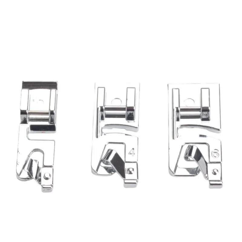 Curled Edge Presser Foot Set Household Multifunctional Sewing Machine Accessory Presser Foot 3MM/4MM/6mm Twisted Curled Edge