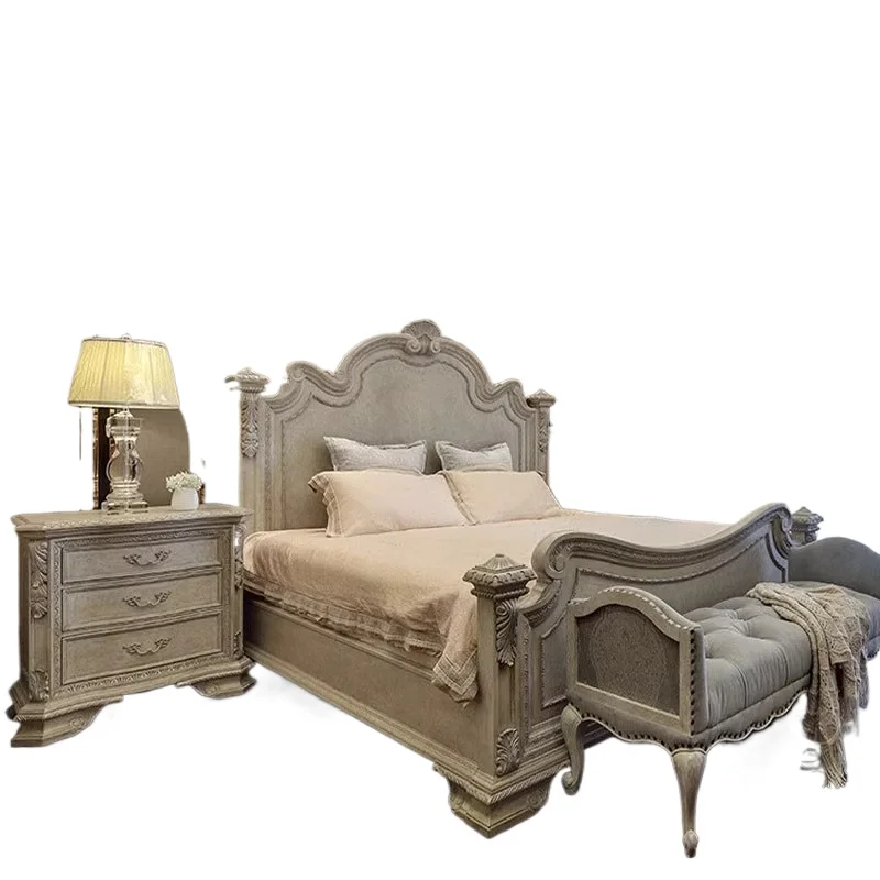 Double European Double Bed Design Decoration Unique Japanese Pliable Double Bed King Size Salon Modern Bedroom Home Furniture