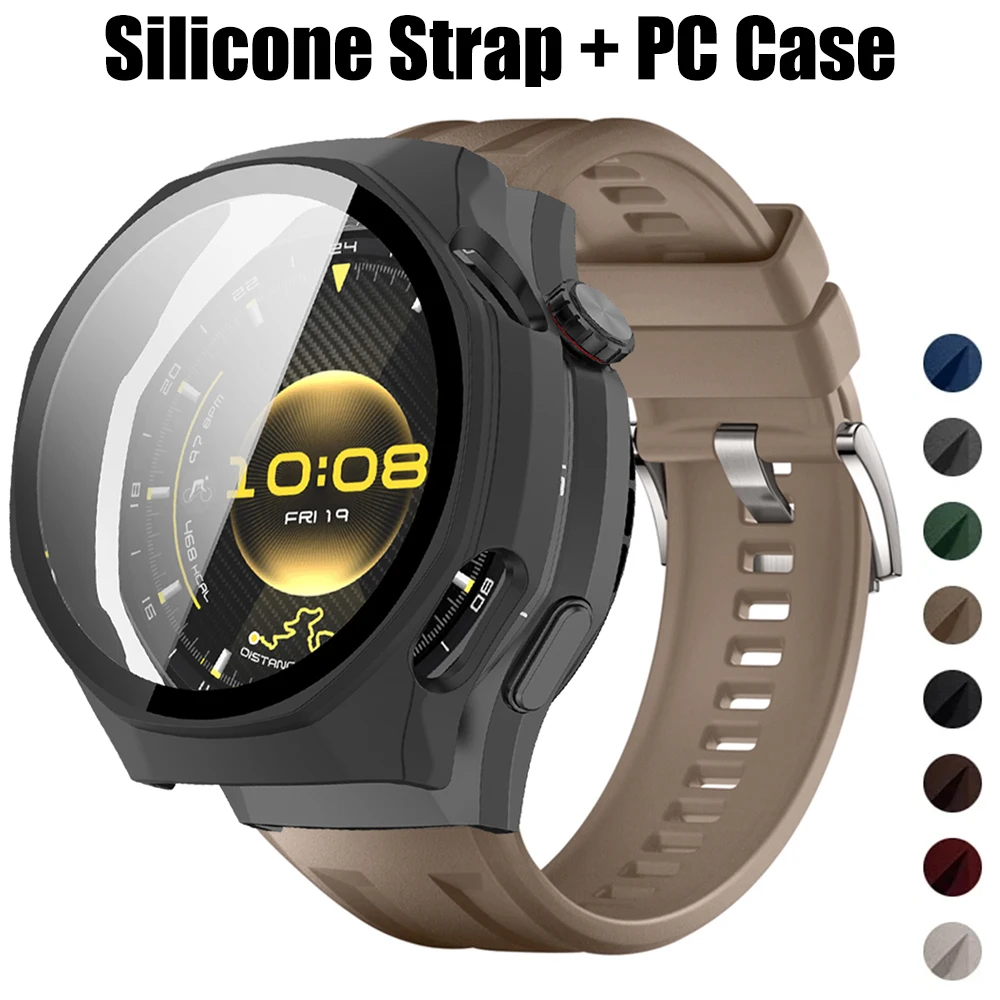 

Силиконовый ремешок + чехол из поликарбоната для Huawei Watch GT6 Pro 46 мм, защитный чехол, защитная пленка, спортивный браслет для Huawei GT 6Pro 2026