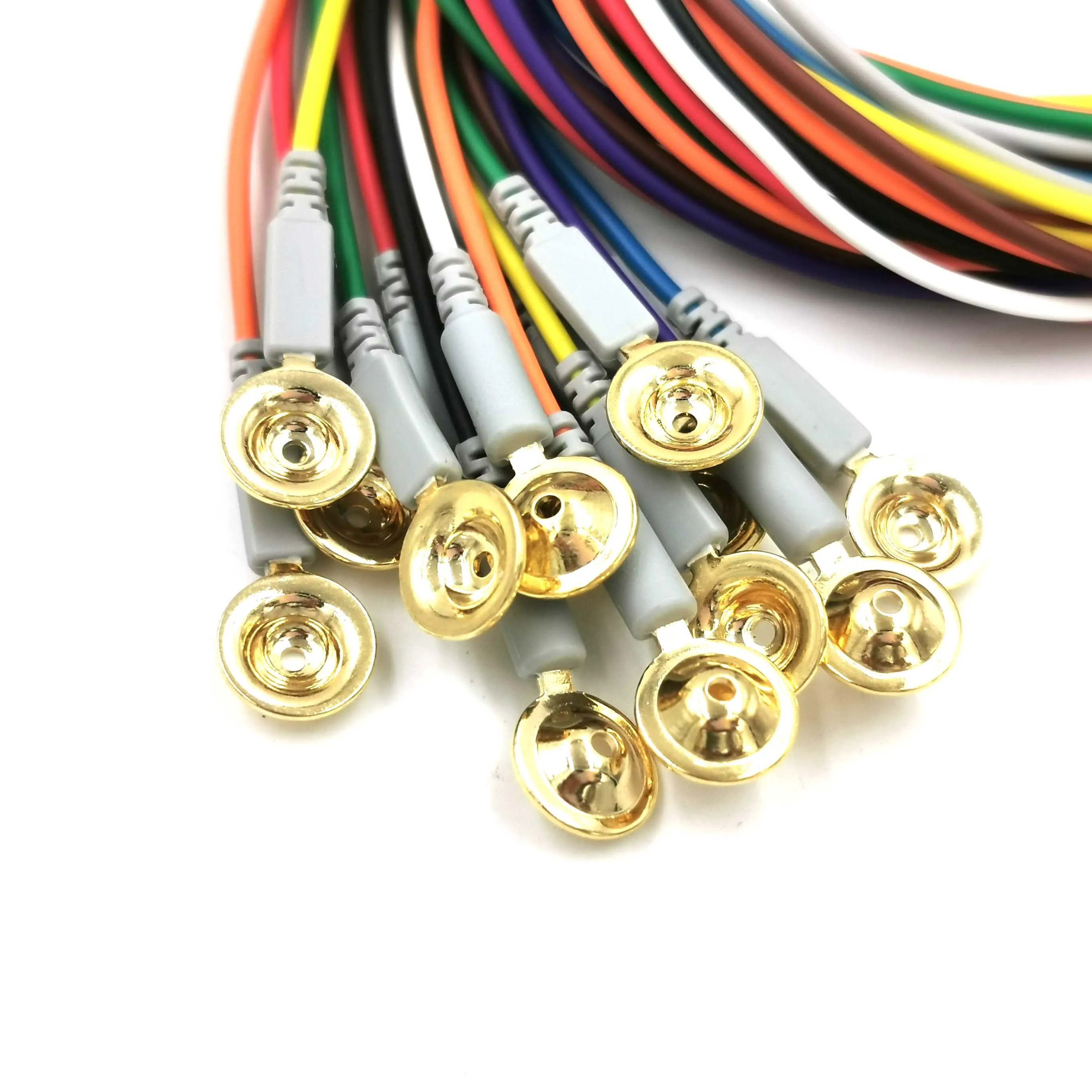 

E021015 BESDATA BESDATA Gold Coated Electrodes Wholesale Medical Reusable 1.5m Gold Plating EEG Electrodes and Cable for Clinic