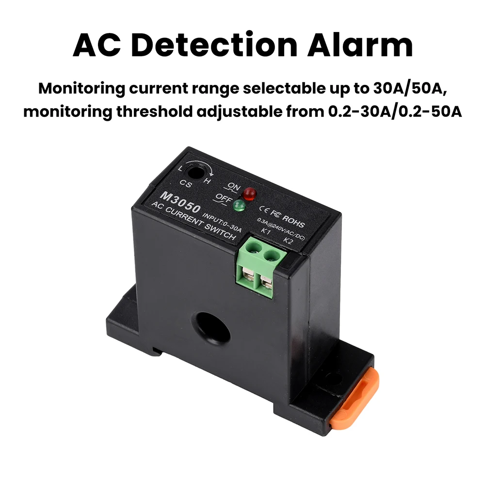 30A/50A Current Sensing Switch AC Current Controller Induction Relay Normally Open Normally Closed Mutual Inductor Switch