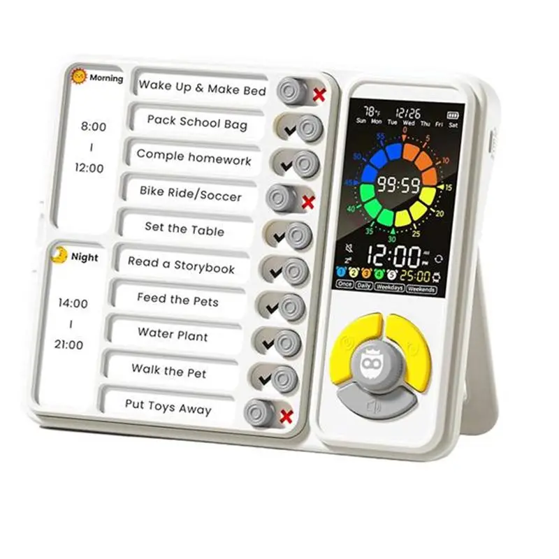 أداة AT82-ADHD مؤقت بصري 5 في 1 للأطفال والكبار، للأطفال الذين يعانون من التوحد، جدول مرئي لمؤقت المهام 12/24 #1