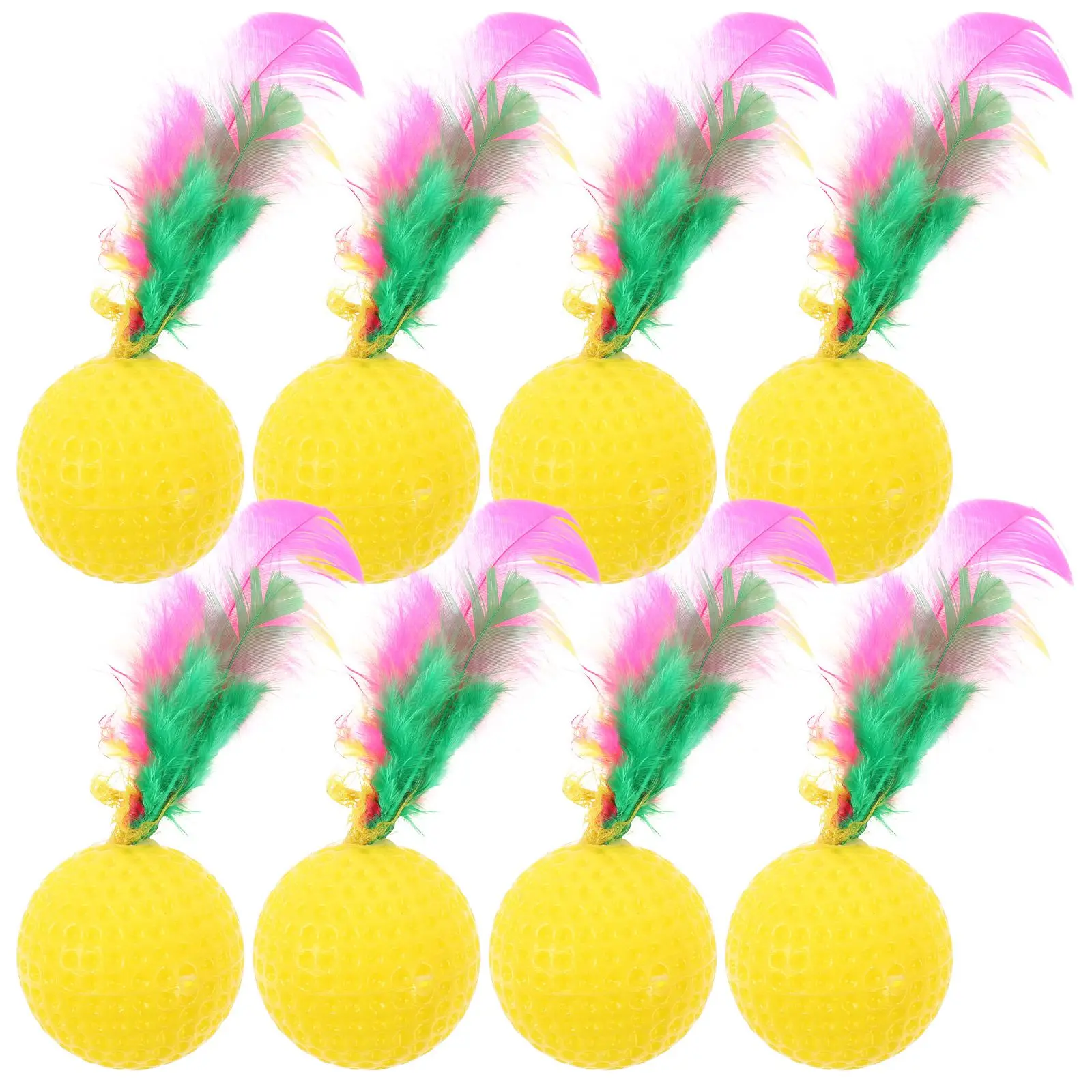 

24 Pcs Voice Badminton Cat Toy Ball Kitten Interactive Indoor Fun Healthy Pet Supplies Cat Play