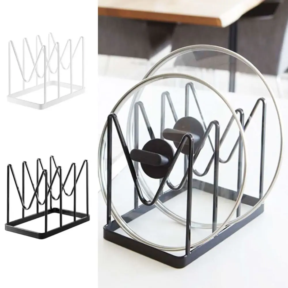 

Good Load-bearing Pot Lid Holder Multi-layer Punch Free Cutting Board Holder Space Saving Stable Pot Cover Drain Rack Home