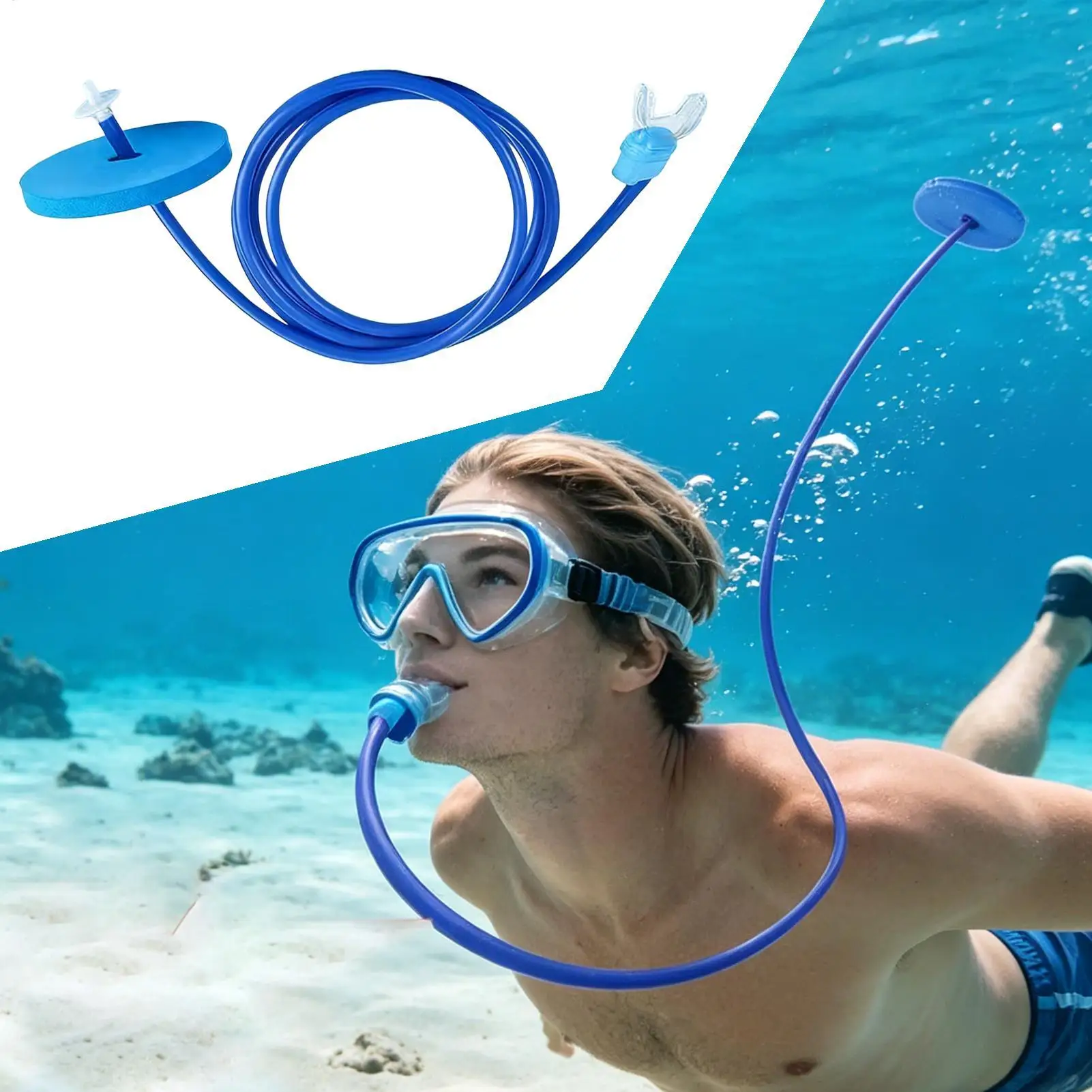 Vollständig Trockener Schwimm-Atemschlauch Tauchausrüstung Faltbarer Schnorchel Atemschlauch zum Schwimmen