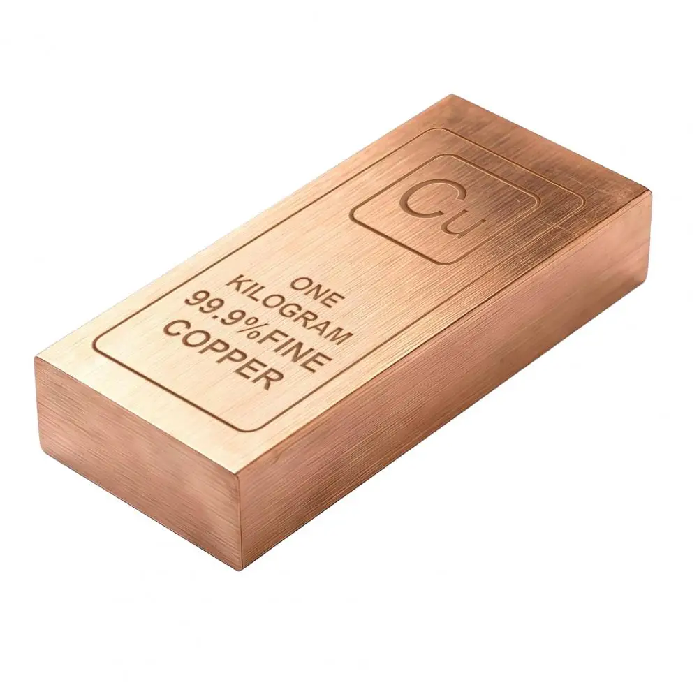 Massiver Kupferbarren Sammlerstück Hochreines Kupfer Dekorativer Barren Natürlicher Kupfer-Dekor Tisch-Display-Ornament