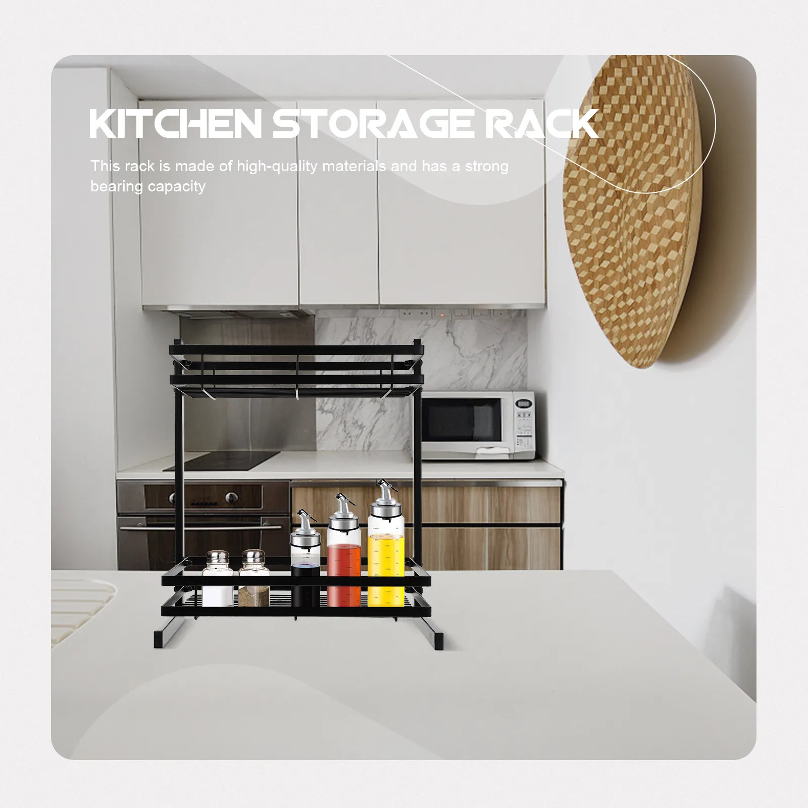 

1Pcs Double-Layer Vertical Seasoning Rack Heavy-Duty Iron Spice Organizer for Kitchen Countertop Corner Space Saving Storage