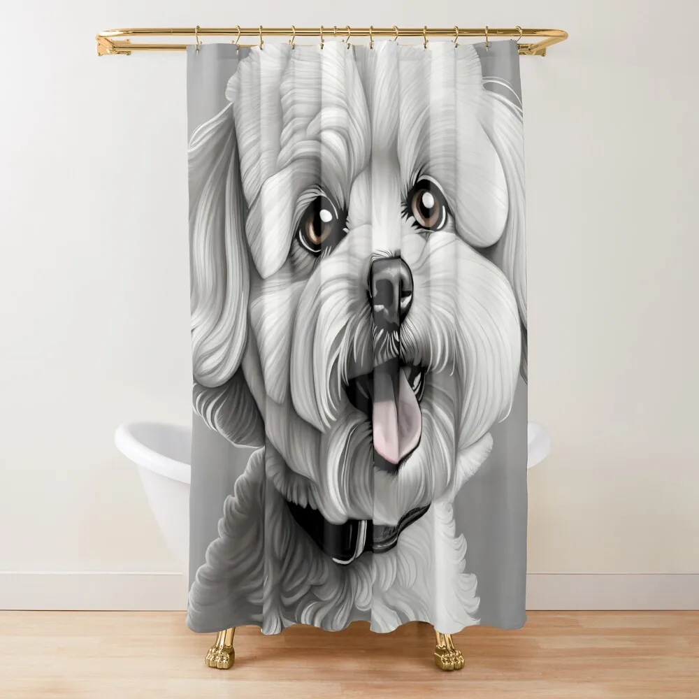 

Bichon Frise dog Shower Curtain Cover Anime Bathroom Shower Set Modern Accessory Bathrooms Curtain