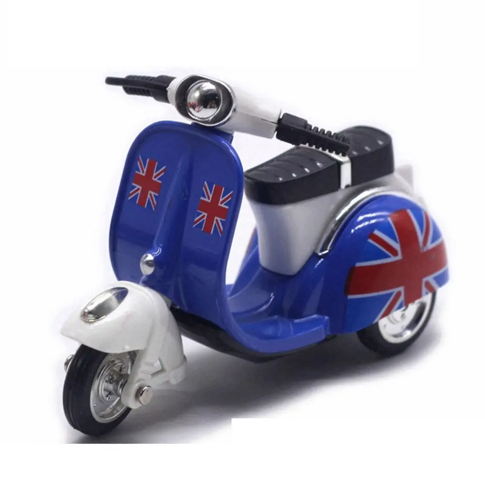 

Gift Alloy Pullback Car 1:43 Retro Style Three Wheeled Vehicle Model Door Can Open Cartoon Design Traffic