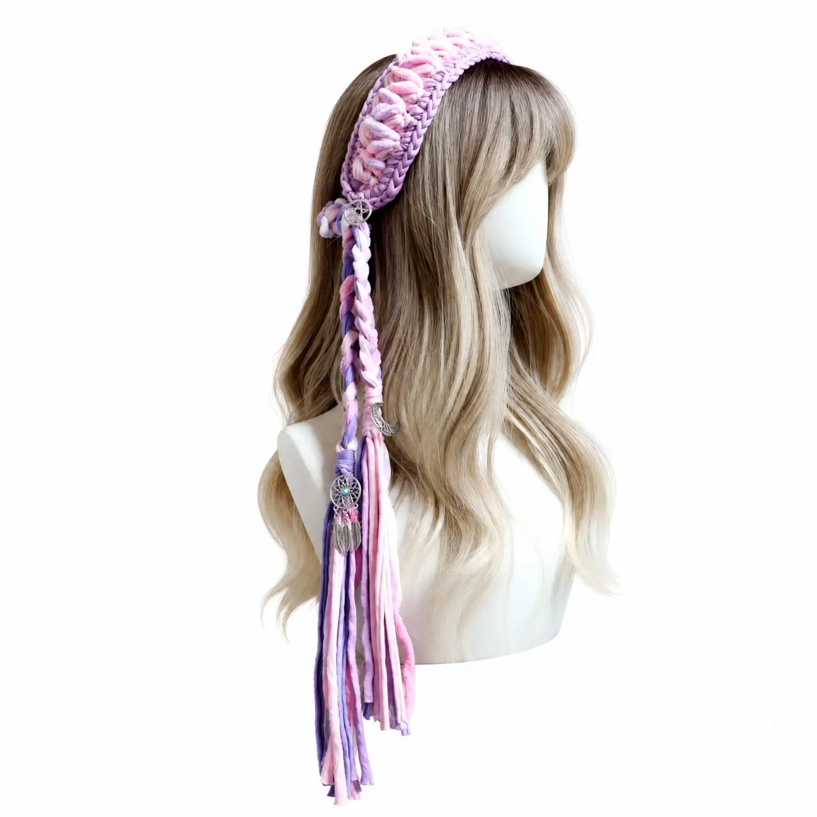 Women Fashion Hair Band with Braided Texture and Fringed Ornaments for Festival Ensembles and Elevated Casual Looks