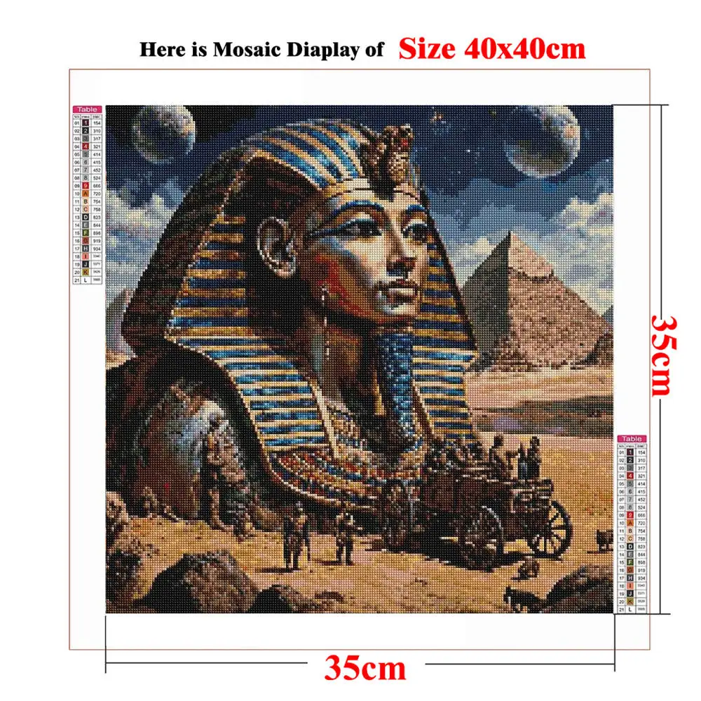 DIY Diamond Mosaic Egyptian Cleopatra Ancient Pharaoh Cat Bastet Full Drill Cross Stitch Embroidery Hobby Kit Picture Rhinestone