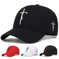 Modna czapka z daszkiem z haftem wiary mężczyźni kobiety wiosna lato kapelusze przeciwsłoneczne bawełna czapka typu Snapback Unisex Hip Hop czapki Trucker Gorras