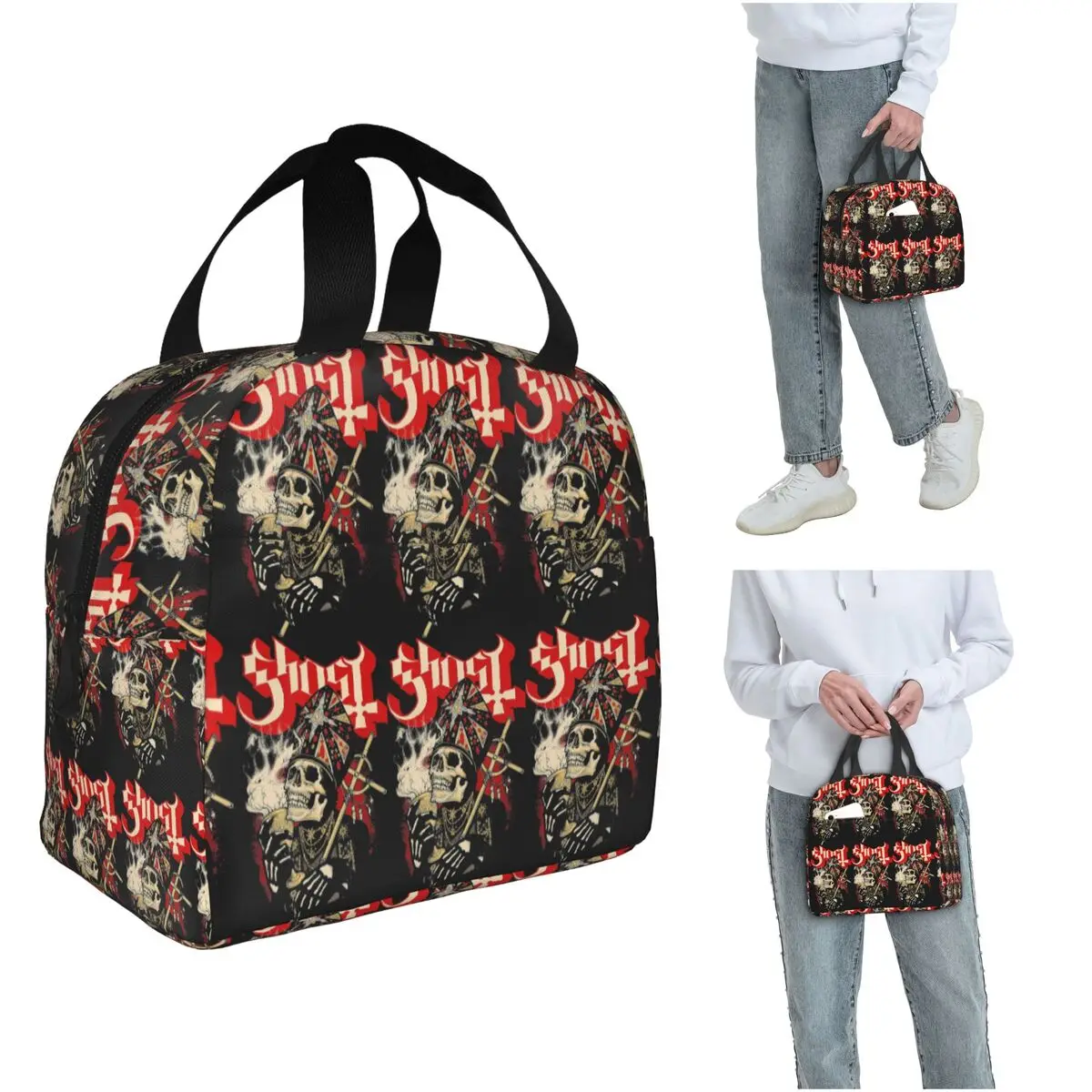 Swedish Rock Band Horror Ghost Insulated Lunch Bag for Women Kids Portable Food Boxes Thermal Lunch Box Tote