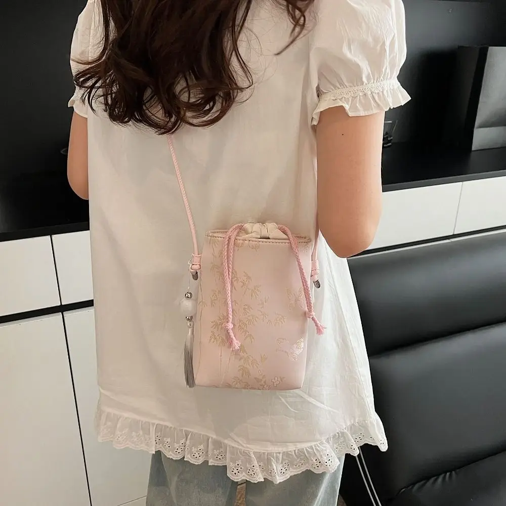 

Printed New Chinese Style Crossbody Bag Tassel Pendant Antique Embroidery Shoulder Bag Large Capacity Hanfu Handbag