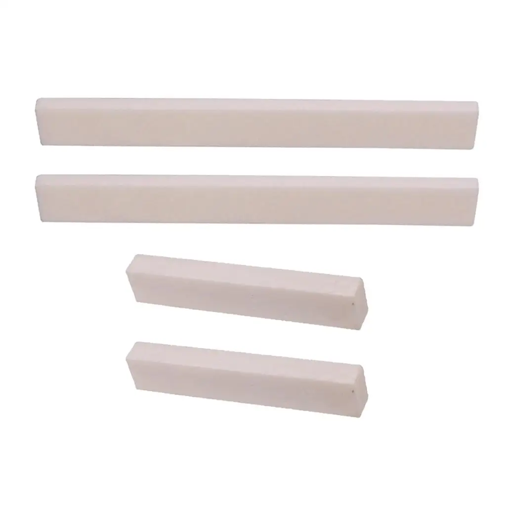 Blank Bass Guitar Nut Saddle Bone Guitar Accessories Acoustic Bridge and Nut Set for Setup and Upgrade
