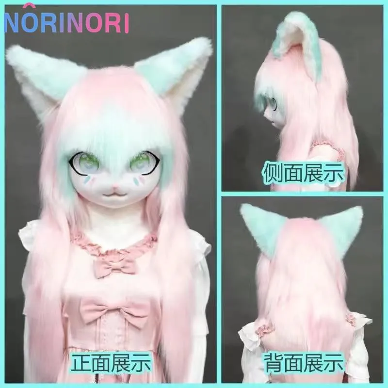 Fursuit Kigurumi auriculares disfraces peludos Cosplay Comiket Furries Rubbit muñeca gato Comiket Furries muñeca disfraces Animal