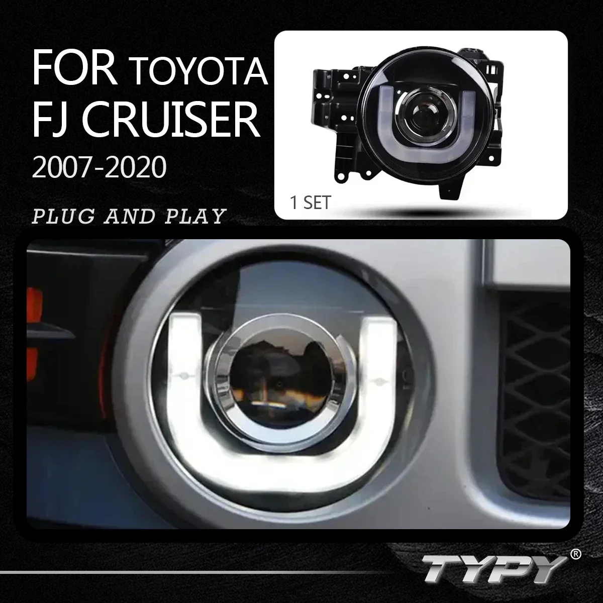 

TYPY Car Headlights Headlamp Modified LED DRL Head Lamp Head Light For Toyota FJ Cruiser Lights 2007-2020
