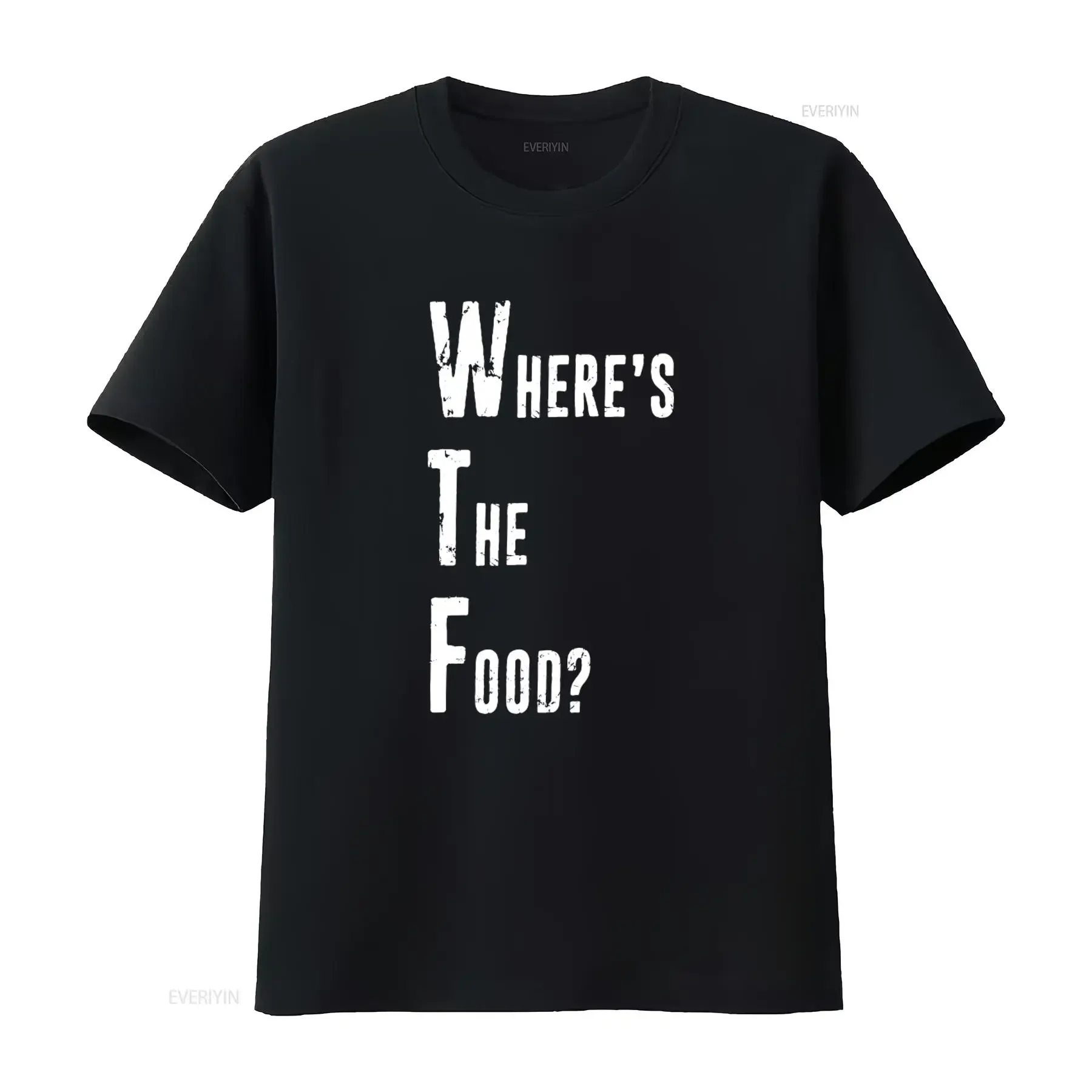 Funny WTF Where's The Food T Shirt Humorous Saying for Hungry Souls Stylish  vintage Washed Comfortable fashion streetwear