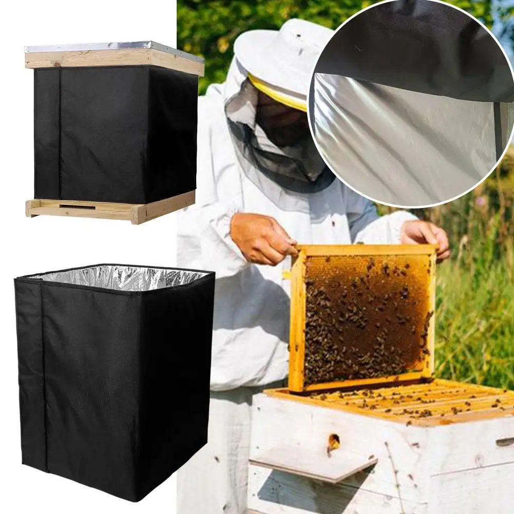 Beehive Winter Insulation Cover 2 Layer 600D Oxford Beehive Protection Cover Bee Cozy Winter Hive Wraps For Cold Weather Pr K7D9