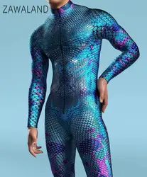 3D Printed Cosplay Costume Men Kids Front Zipper Multicolour Zentai Bodysuit Halloween Party Jumpsuits Carnival Holiday Outfit