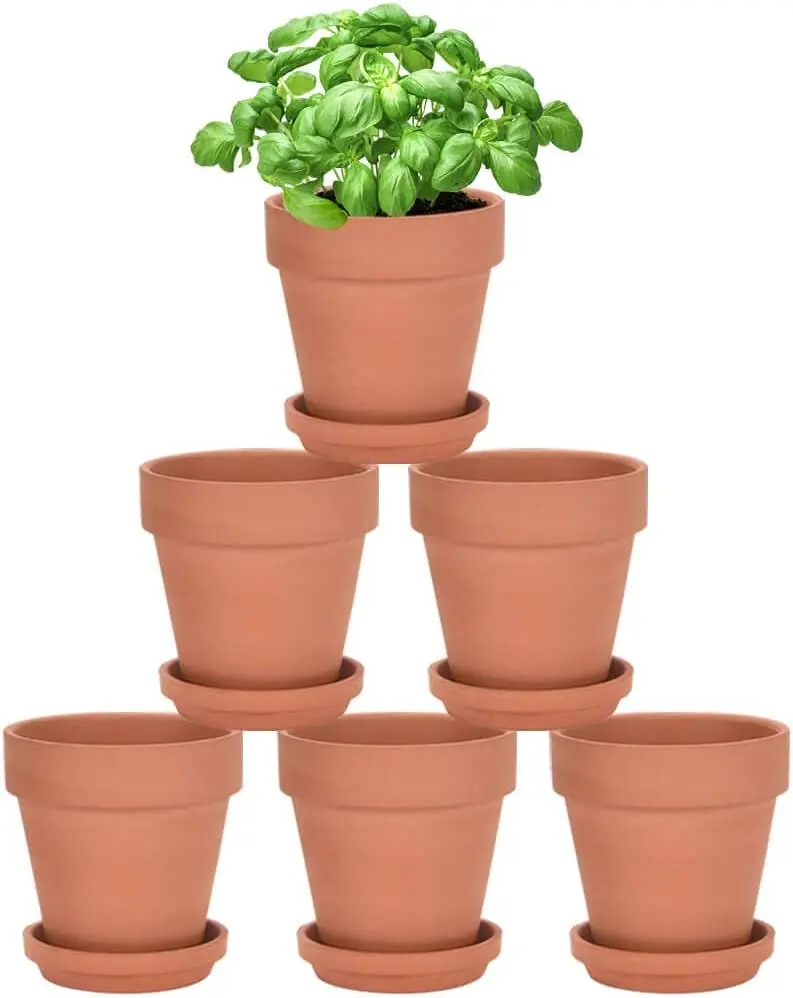 

6Pcs 2.56" Terra Cotta Pots with Saucer Ceramic Tray,Terracotta Clay Pottery Planter Cactus Flower