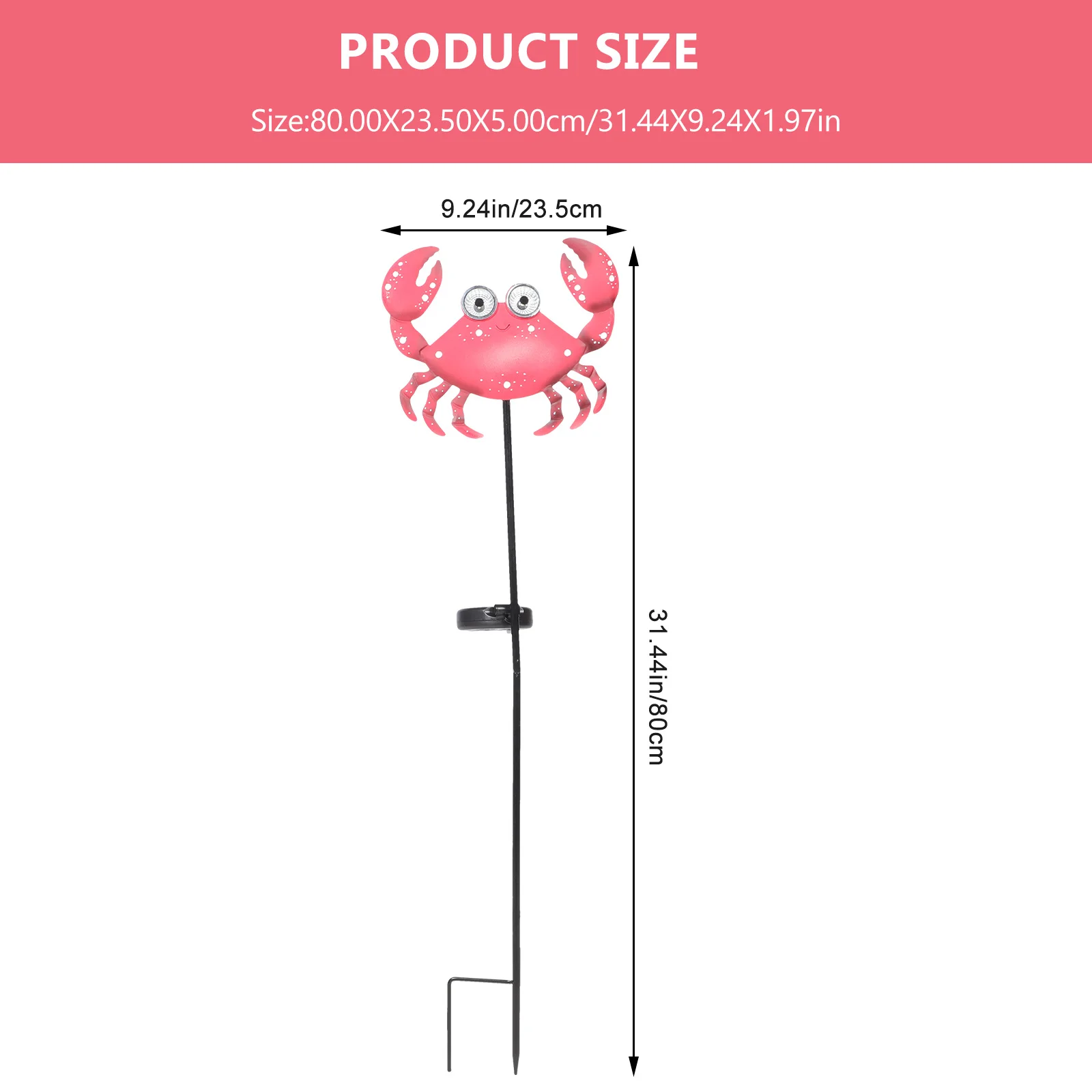 مصباح حديقة يعمل بالطاقة الشمسية على شكل سرطان البحر من الحديد المطاوع في الهواء الطلق، مقاوم للماء، منظر طبيعي ممتاز للممر والفناء والحديقة #2