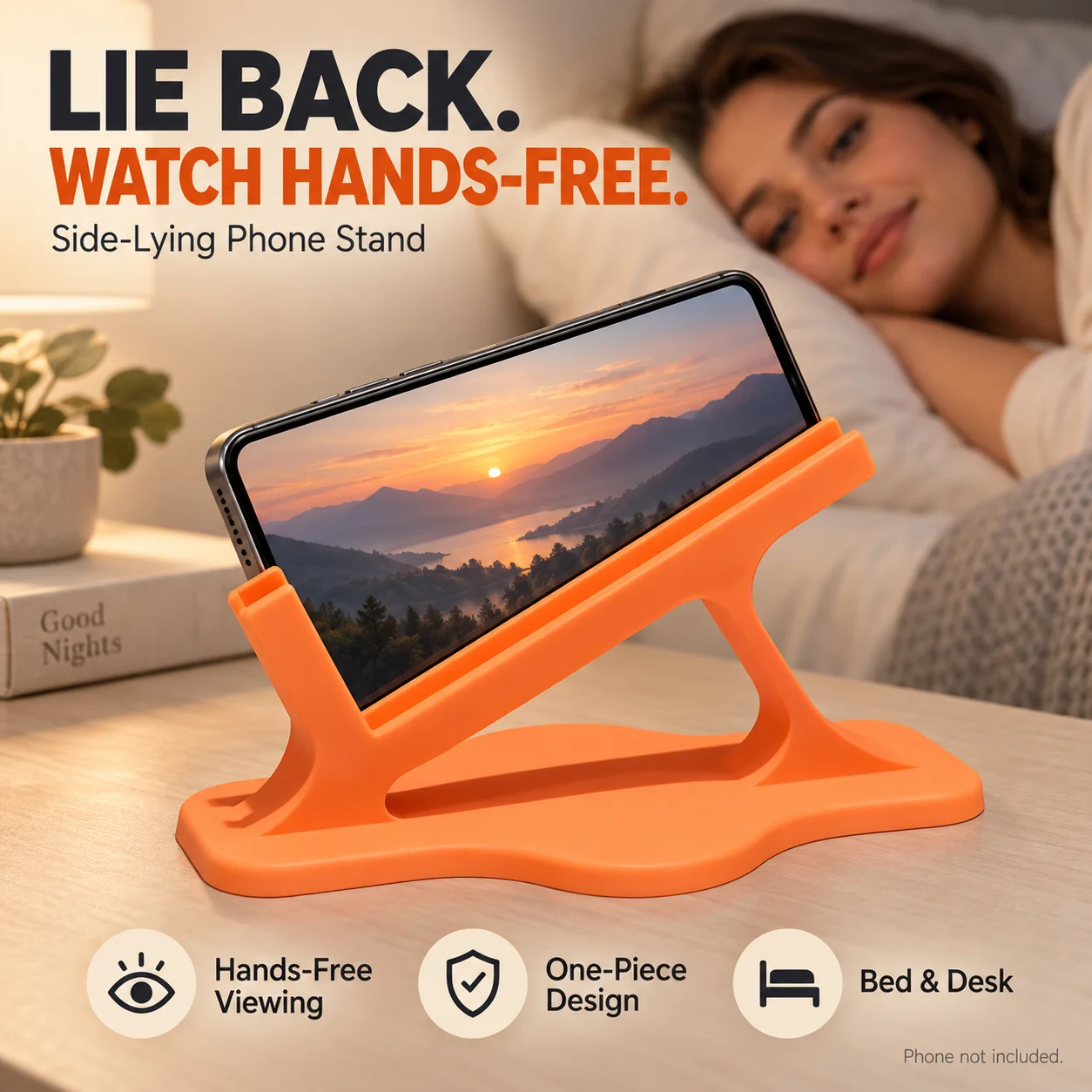 Side Lying Phone Stand Hands Free Smartphone Holder for Bed Desk Plastic Mobile Phone Support Bedroom Accessories