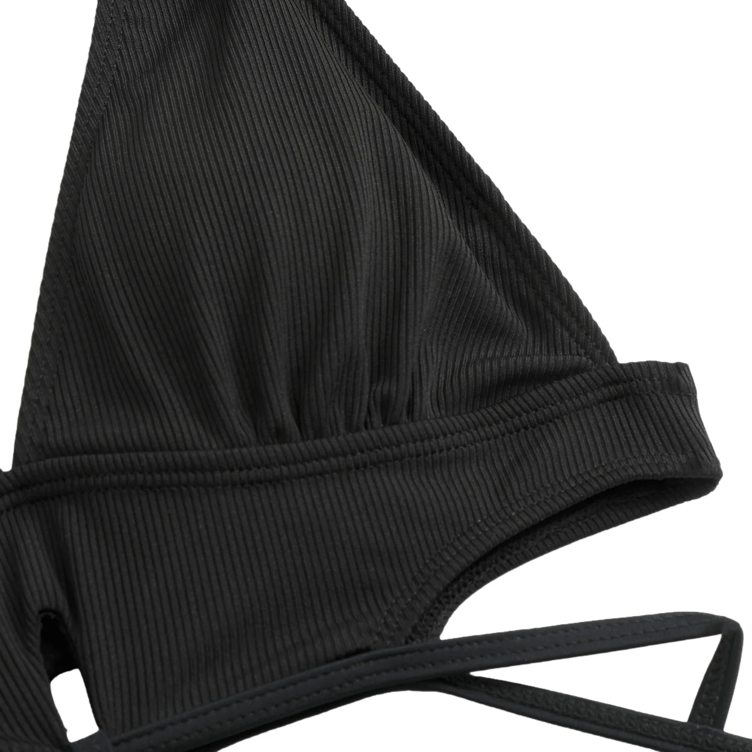 Schwarzer gerippter Bikini für Damen, einteiliger Badeanzug, sexy Criss Cross Neckholder, Bauchkontrolle, Monokini, verstellbar, Strand, solide Badebekleidung