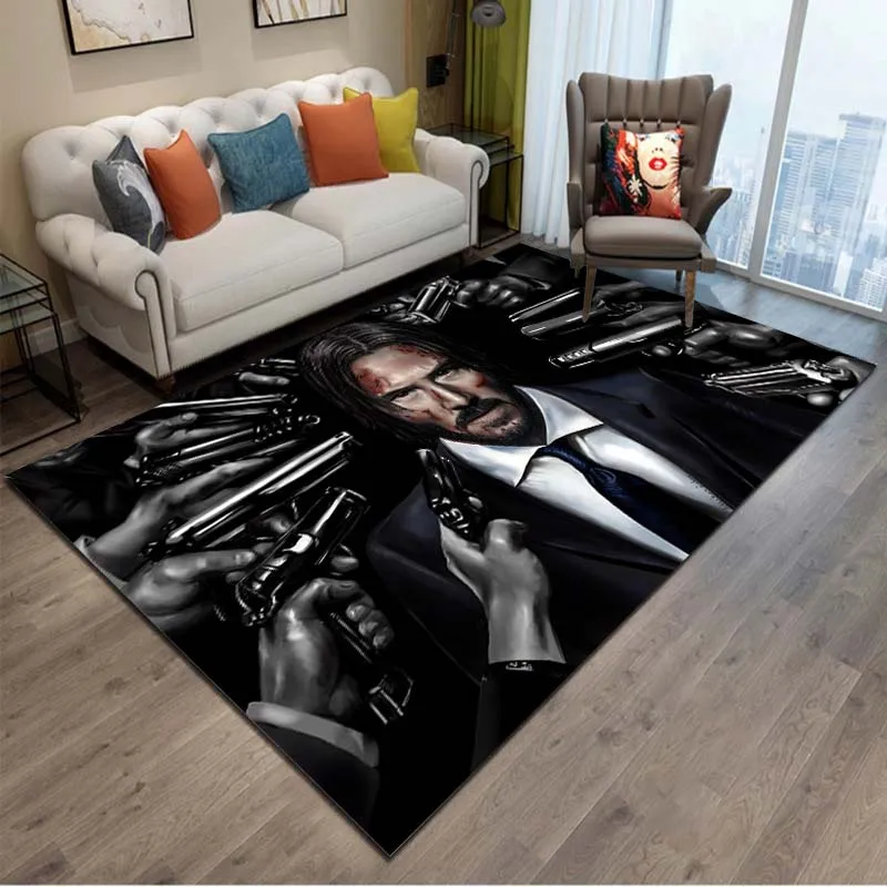 15 Sizes John-Wick Movie Anti-Slip Rug for Bedroom Living Room Doormat Kitchen Floor  Mat Balcony Carpet Home Welcome Decor