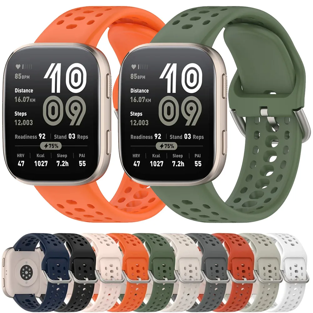 22 mm offizielles Silikonarmband für Amazfit Bip 6 Balance 2, atmungsaktives Armband für Amazfit Helio/T-Rex3 Pro 48 mm GTR 4/3