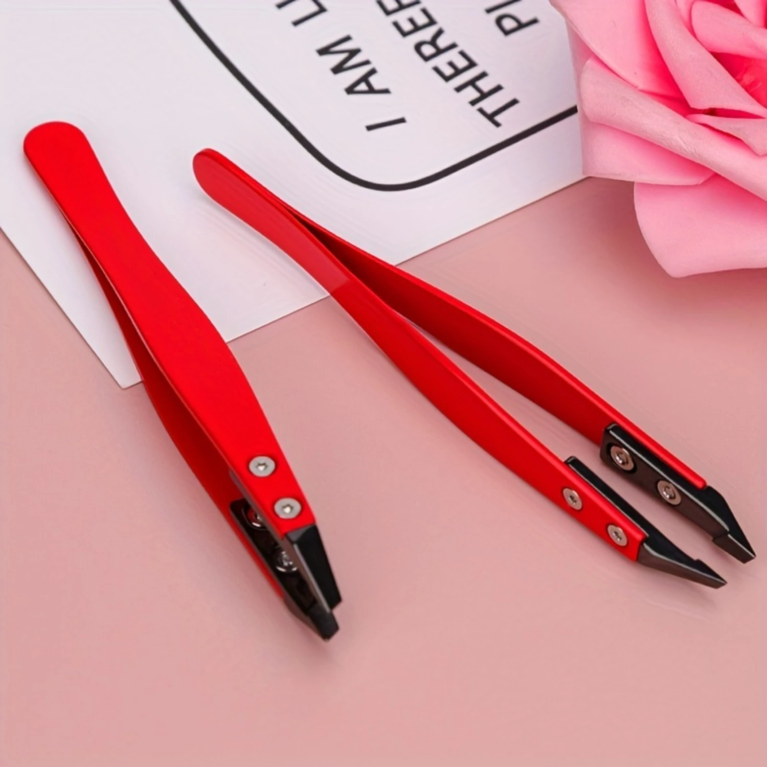 High-Definition Ceramic Tip Slant Eyebrow Tweezer - Ultimate Precision for Safe Hair Removal & Ingrown Hair Extraction, Effortle