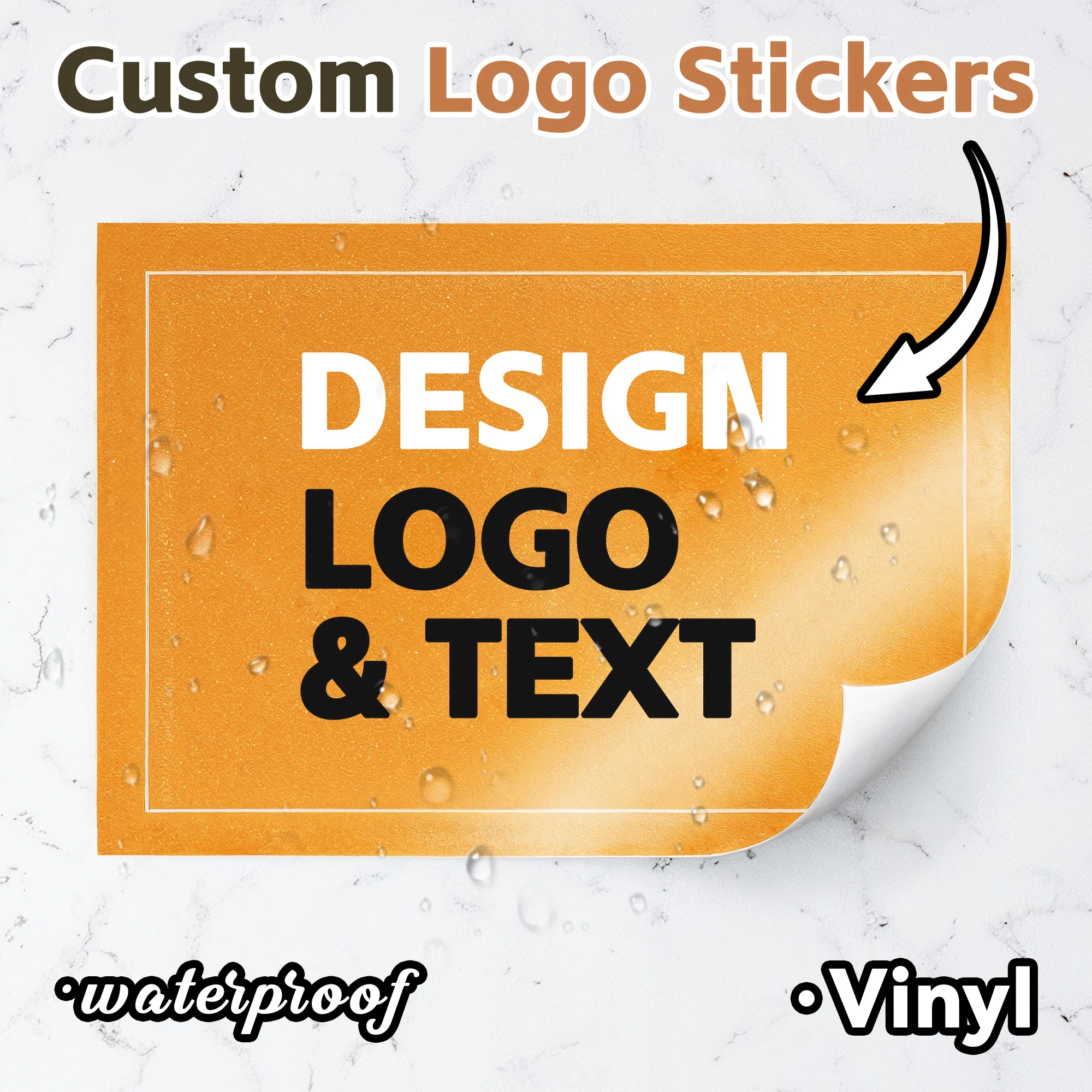 

Custom Stickers PVC Waterproof Vinyl Logo Labels Rectangle Personalized Stickers for Laptop Birthday Party Wedding Business
