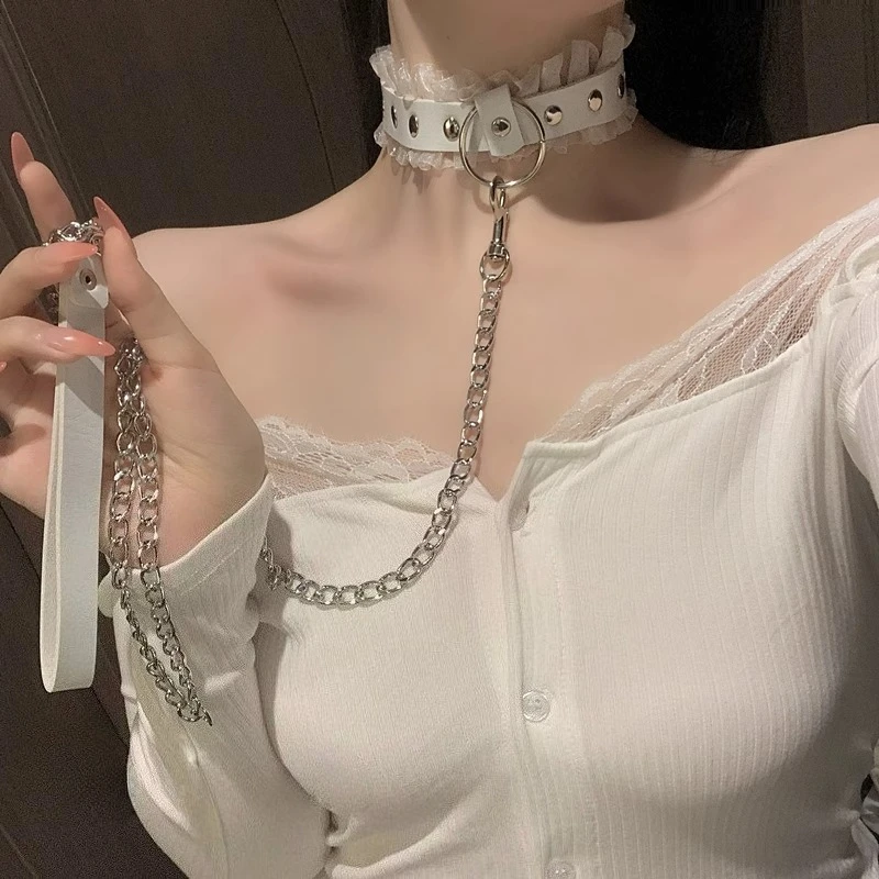Colar de sino feminino alça de pescoço gargantilha corda de tração colar preto anel colar colar