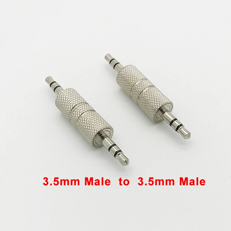 2pcs 3.5mm Stereo Male to 3.5mm Male Headphone Audio Adapter Jack Coupler Connector