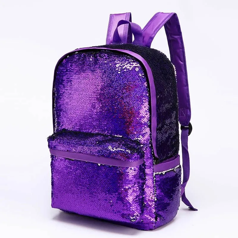 Colorful Burden Reduction Backpack Ultra Light Polyester Waterproof Backpack Sequins Can Be DIY Exquisite Simple Casual Fashion