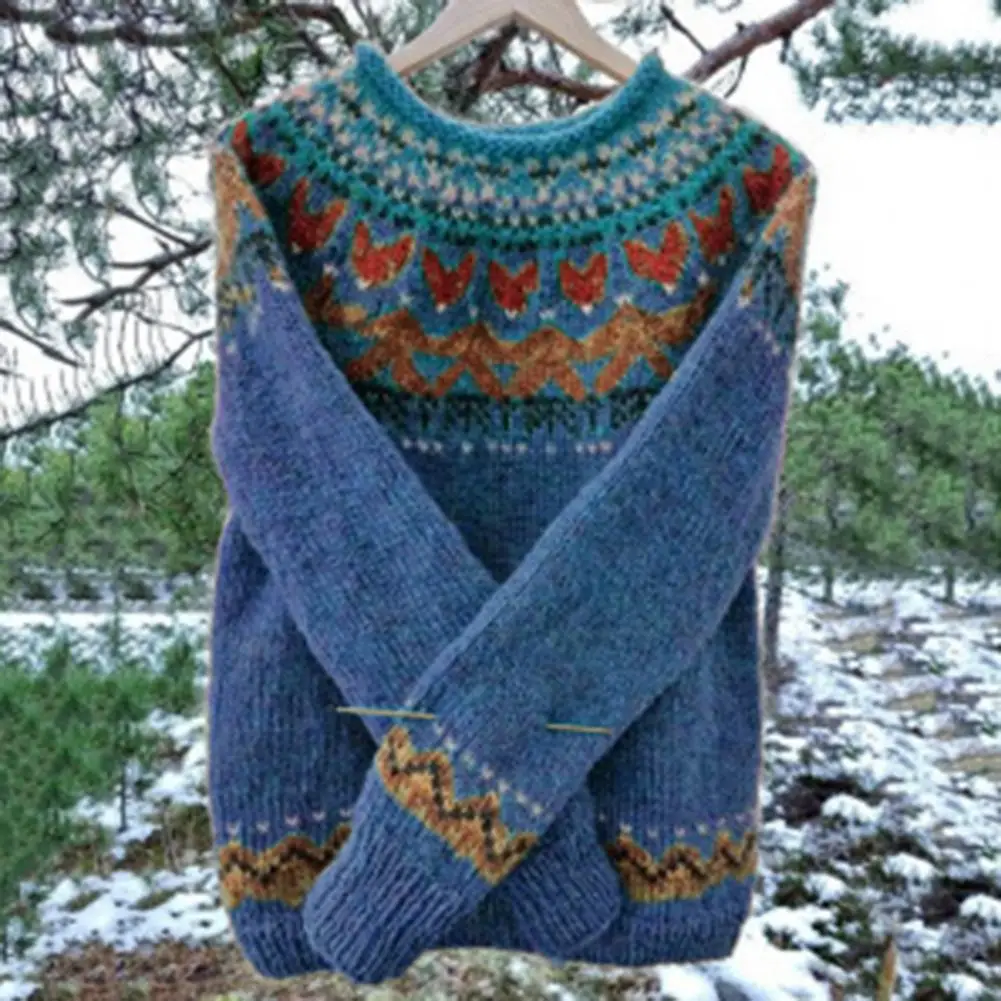 

Women Crochet Texture Sweater Knitted Sweater Women’s Crochet Knit Pullover Sweater Long Sleeve Round Neck Lightweight