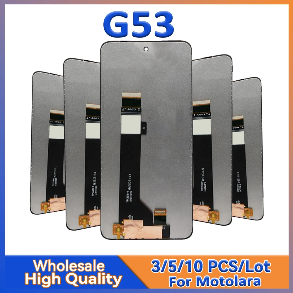 

Оптовая партия для 3/5/10 Motorola G53 ЖК-экран в сборе с сенсорным дигитайзером для мотоциклов, запасные части для мобильных телефонов