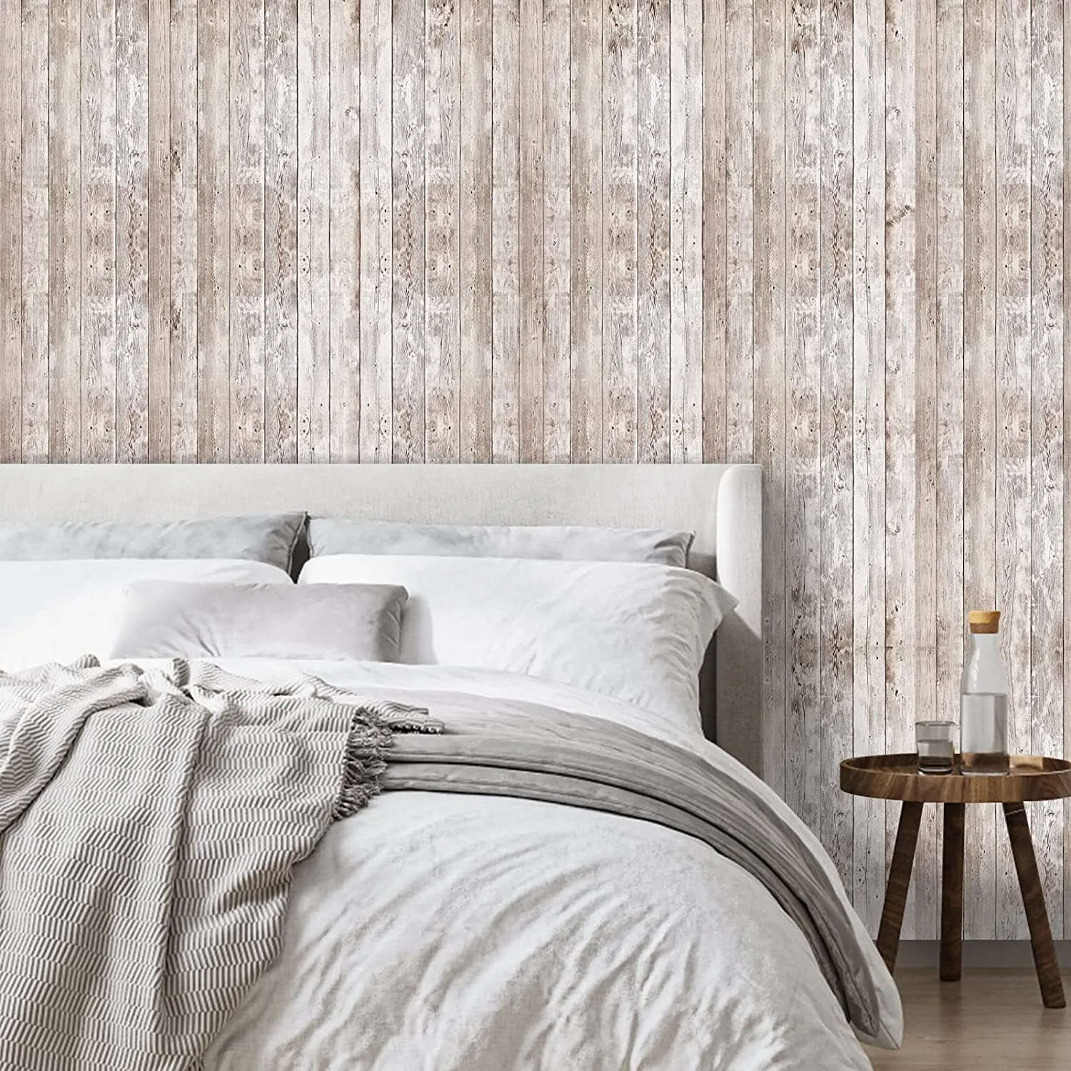 Hohe Temperaturbeständigkeit Raumdekoration PVC Wasserdichte Wandaufkleber Retro Holzmaserung Ölbeständige Innendekoration