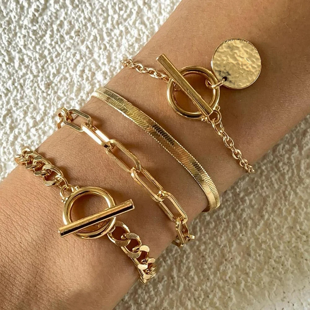 

Boho style round printed bangle and bracelet set, waterproof and colorfast, women's jewelry, wedding party favors