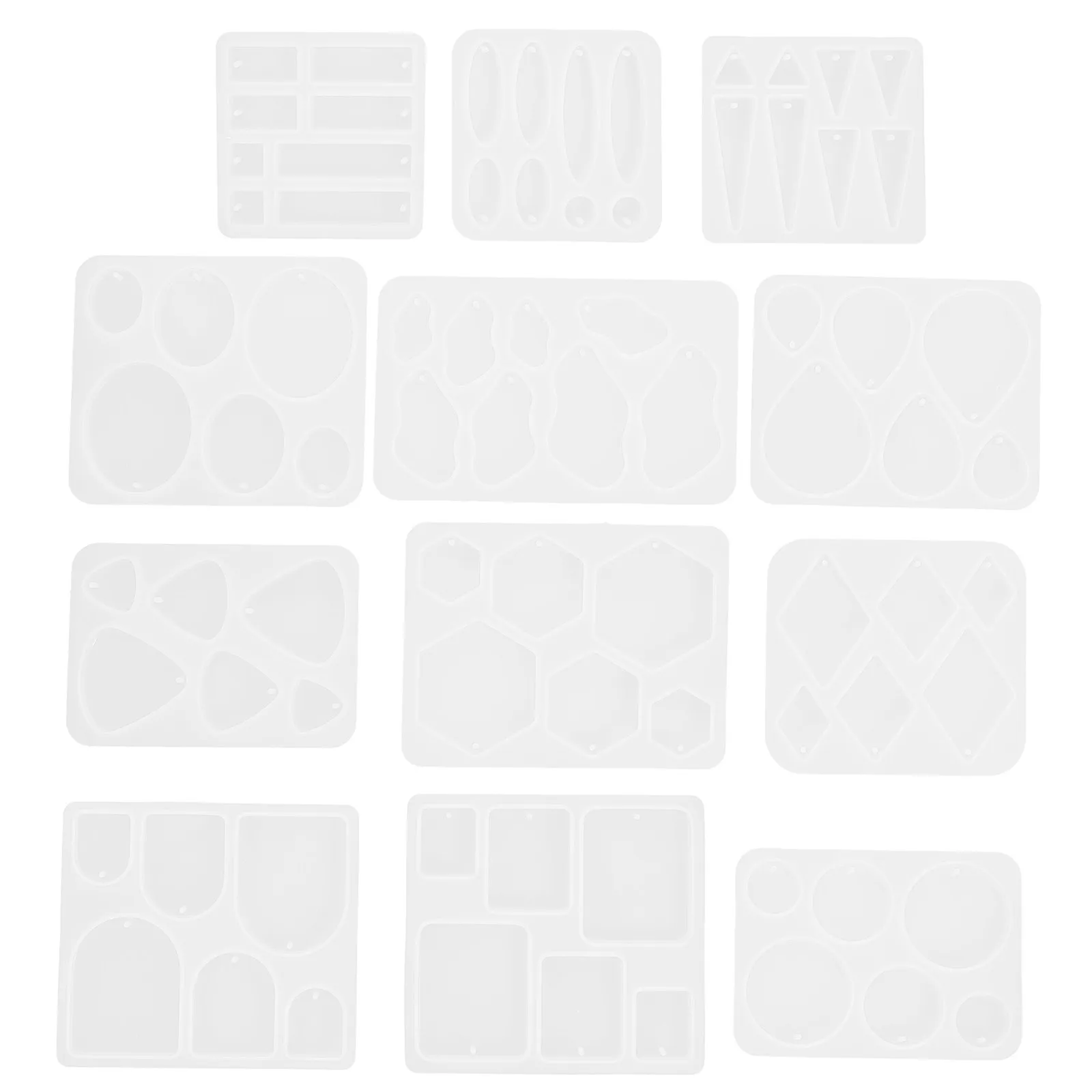 

Набор из 12 гибких силиконовых форм премиум-класса для изготовления серег, подвесок, украшений своими руками, эпоксидных шармов и кулонов для ожерелий