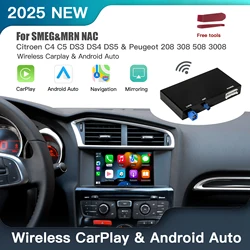 CARABC Wireless Apple Carplay Android Auto Fits For Peugeot&Citroren SMEG&MRN NAC 208 308 508 3008&C4 DS3 DS4 DS5 Reverse Camera