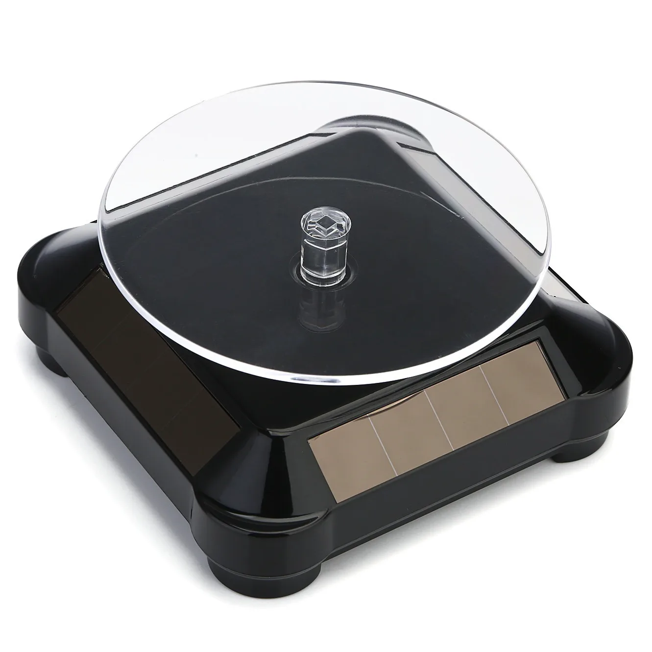 

360 Degree Turntable Rotating Display Stand Power by Solar Power Watch Ring Necklaces Jewelry Stand Holder
