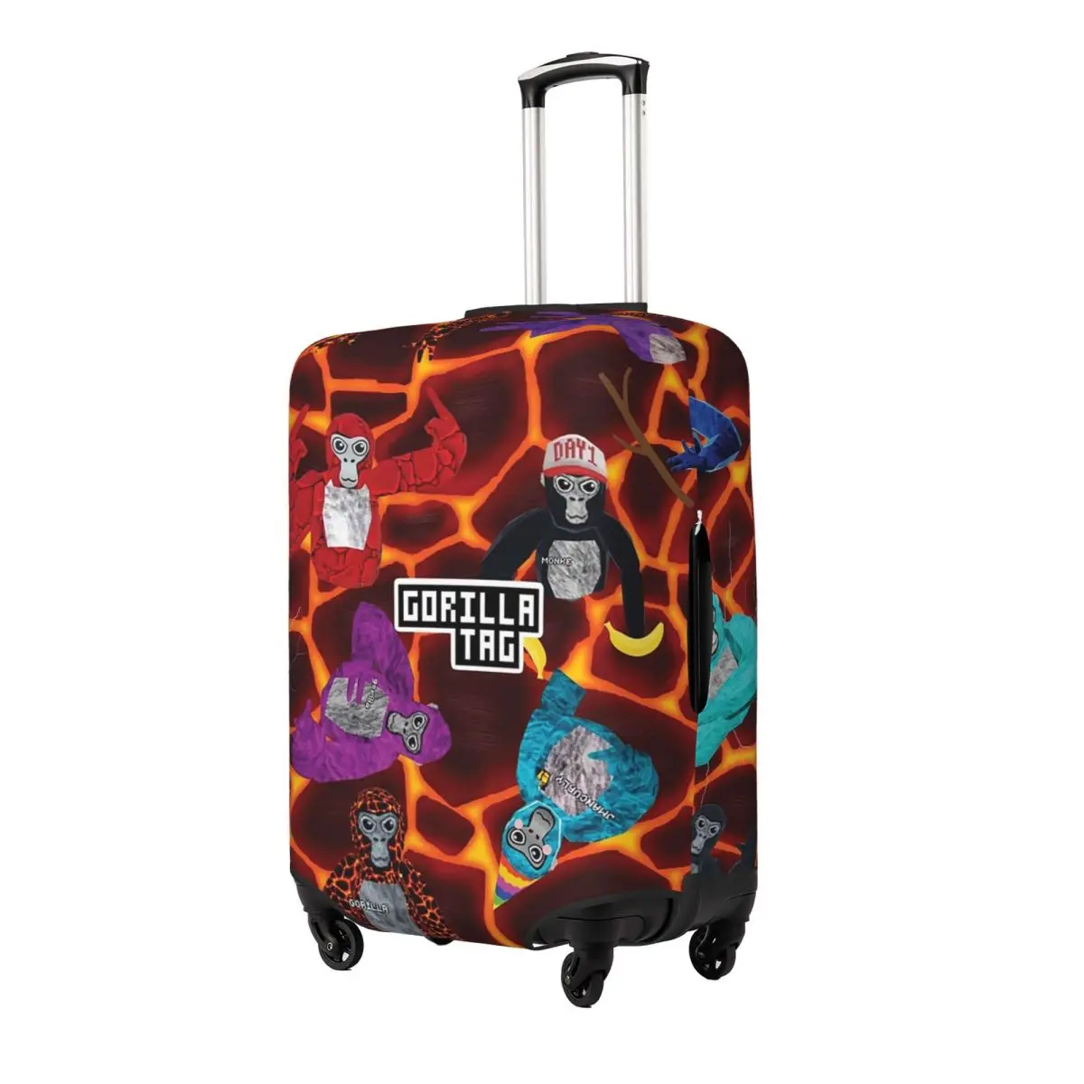 

Gorilla Tag Lava Monke Party Suitcase Cover Protection Elastic Travel Luggage Protector Covers for 18-32 Inch