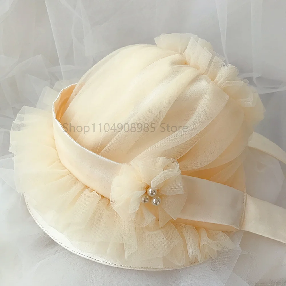 أنيقة بونيه قبعة خمر لوليتا الفيكتوري الدانتيل الكشكشة قبعة تأثيري اكسسوارات الشاي حفلة رائعة بونيه قبعة