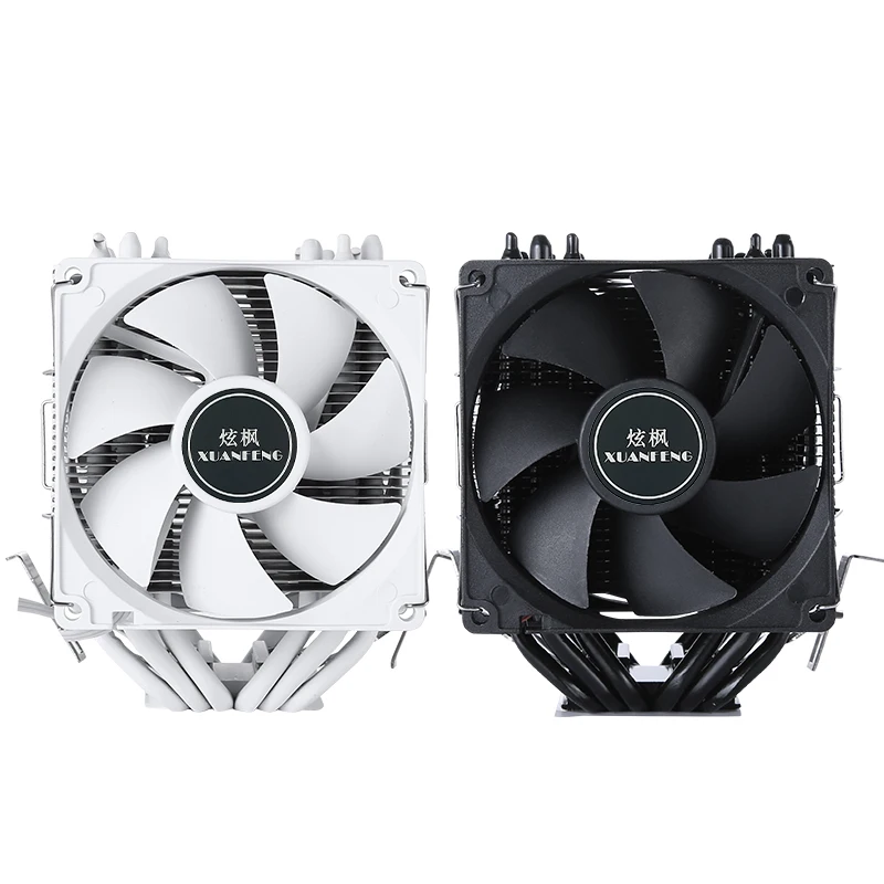 XUANFENG Twin Towers Black/White Themed Radiator 6 Heat Pipes Cooler CPU Fan Compatible LGA2011 1200 1851 1700 115x 2066 X79 X99 image 6