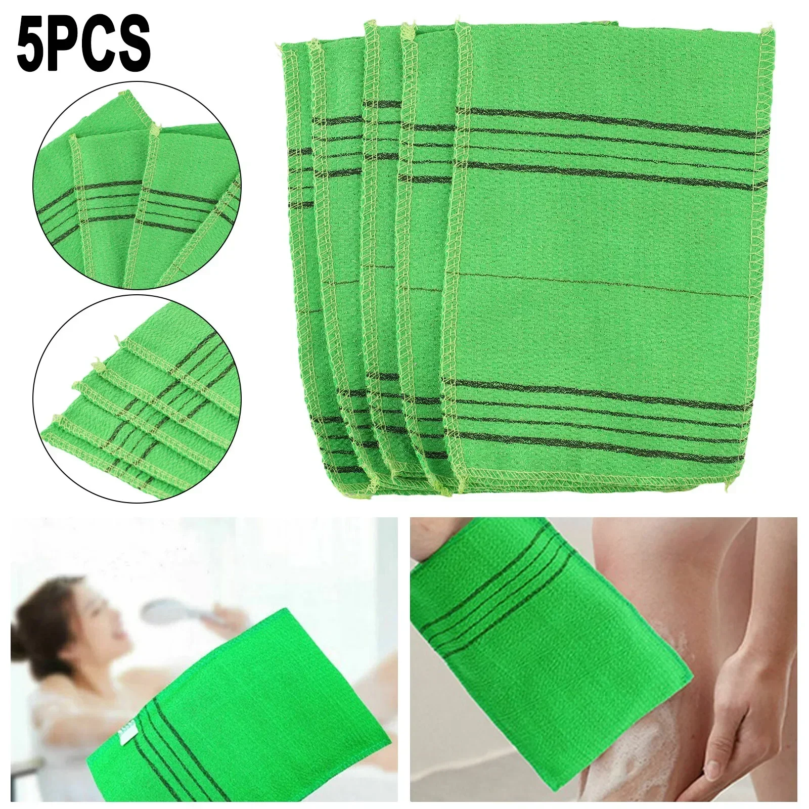 5pcs/set Korean Italy Asian Exfoliating Bath Washcloth Body Scrub Shower Soft Towel 14x18.5cm Polyester Cotton Towel