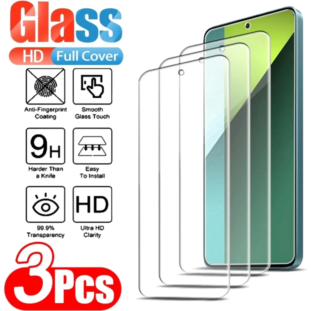 

3Pcs Ultra Clear Tempered Glass for Redmi Note 14 5G 13 12 11 Pro 14S 12S 11S Screen Protector for Redmi 15C 14C 13C 12C 10A 9A