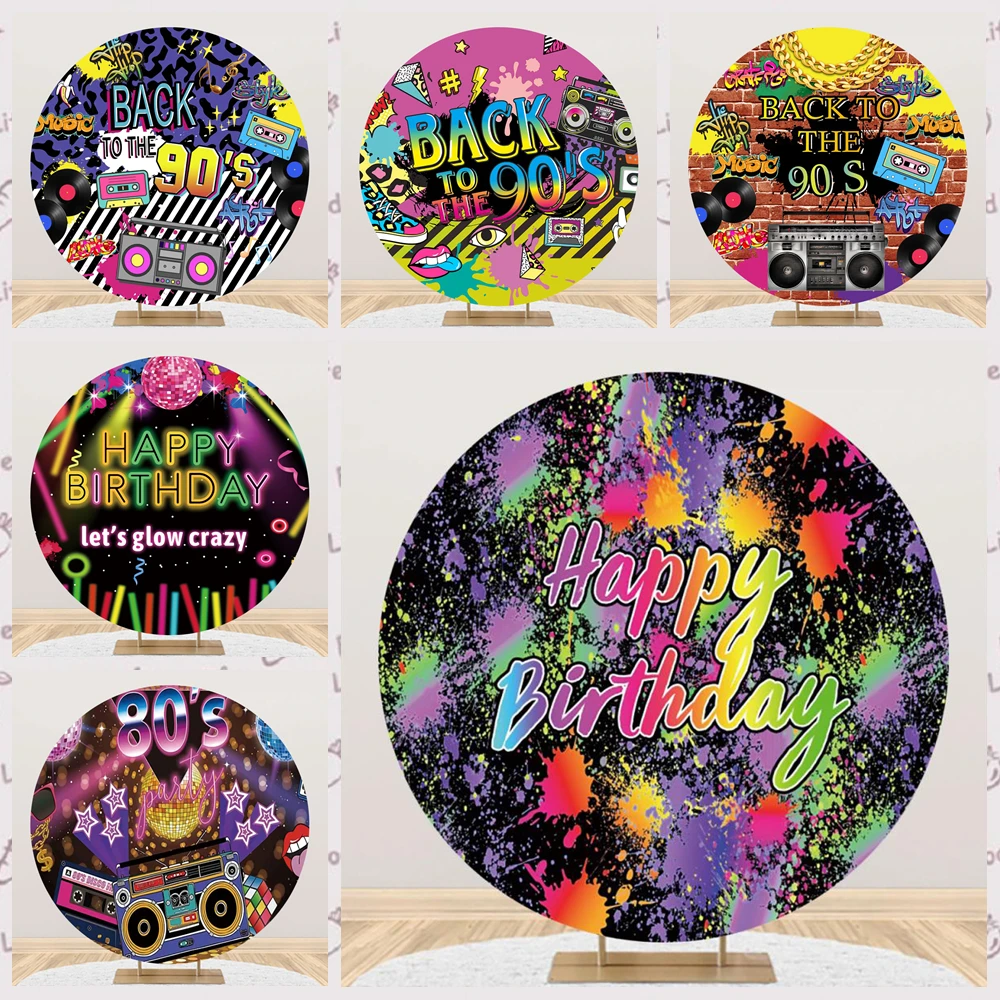 

Назад до 80-х и 90-х годов хип-хоп музыкальная тема на заказ ретро дискотека украшение для вечеринки граффити неоновый баннер фон для фотосъемки реквизит