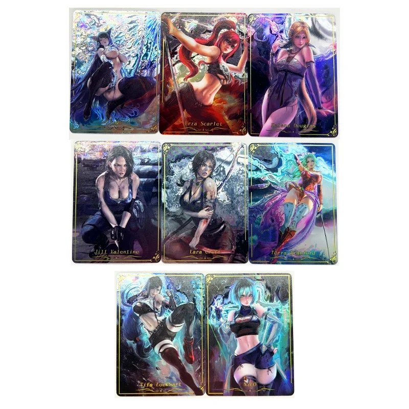 

8pcs/set ACG Sexy Atago Erza Scarlet Tifa Lockhart Toys Hobbies Hobby Collectibles Game Collection Anime Cards